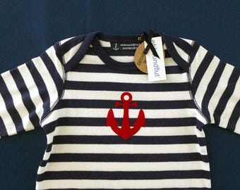 Tutina marittima per neonati Ebb and Flow Anchor Hamburg - Commercio equo e solidale e biologico - Regali di Amburgo, regalo per neonati per nascita, ebbe und flut®