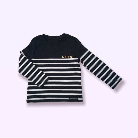 Shirt Moin ebb and flow - dark blue and white stripes - maritime children's longsleeve Moin ebb and flow®
