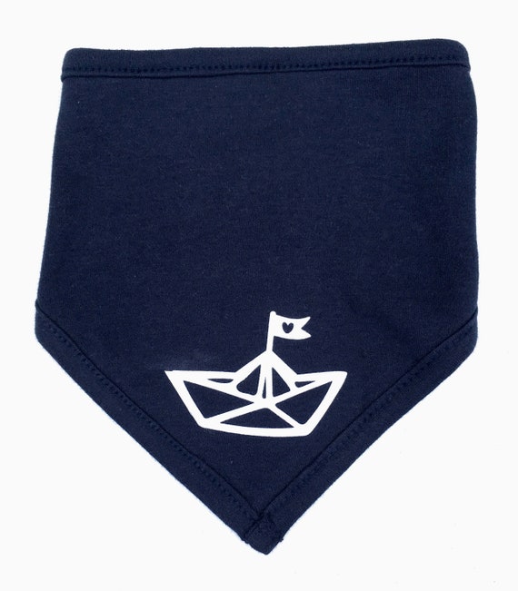 Ebb and Flow Baby Neckerchief Paper Boat - Fair Trade & Organic - Baby Neckerchief Paperboat, maritime neckerchief for babies, ebbe und flut®