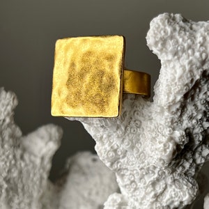 Ebb and flow ring Baltic Sea gold square 22K matt gold plated ring gold plated by ebbe und flut® image 9