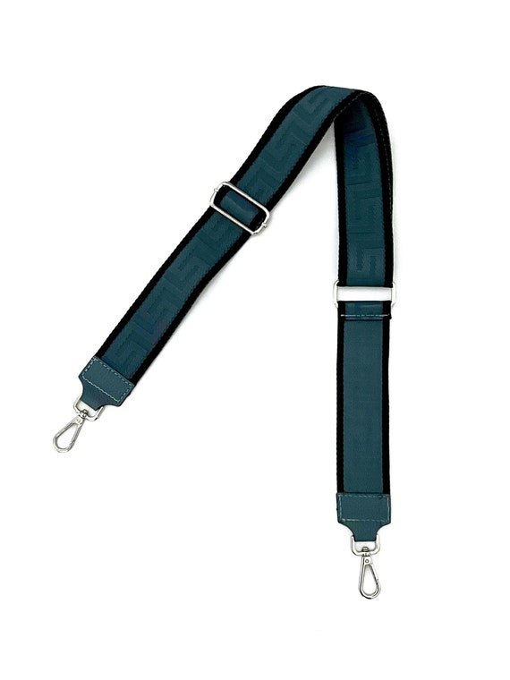 Ebb and Flow bag strap wave petrol/black - 50 mm strap shoulder strap wave in blue by ebbe und flut®