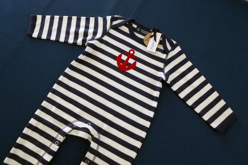 Ebb and flow maritime baby romper ancre Hambourg Commerce équitable & biologique Cadeaux de Hambourg, cadeau de naissance, flux et reflux® image 4