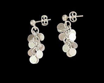 ebb and flow North Sea stud earrings - matte silver plated - short