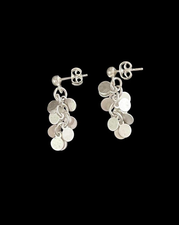 ebb and flow North Sea stud earrings - matte silver plated - short