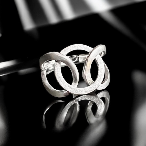 Ebb and Flow Silver Ring Sailor's Luck - Double Circle Ring in Silver - Icematt