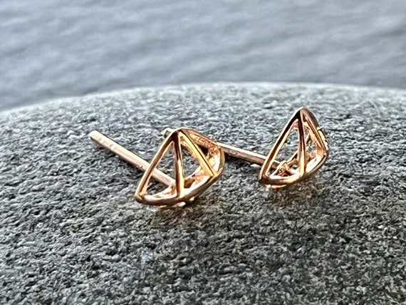 Ebb and Flow Diamond Origami Rose Gold Stud Earrings - Elbe Diamond Rose Gold Origami Stud Earrings by ebbe und flut®