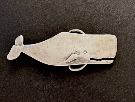 Ebb and flow belt buckle Moby Dick - maritime belt buckle whale for interchangeable belts with a width of 4 cm