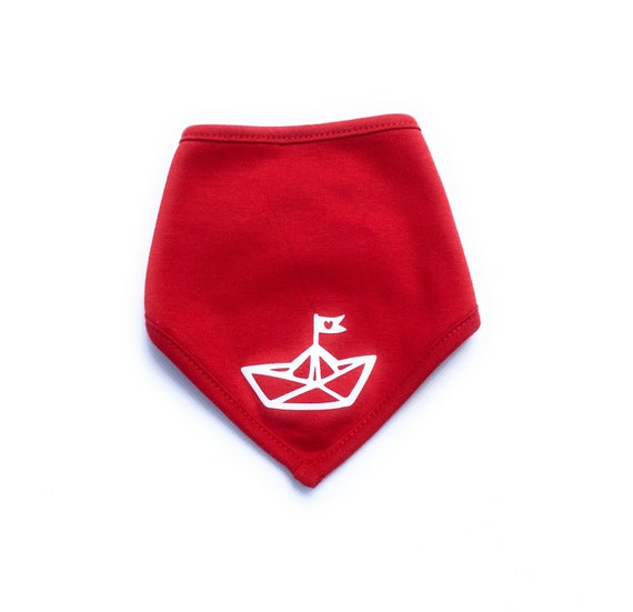 Ebb and Flow Baby Scarf Paper Boat Red - Fair Trade & Organic - Baby Gift for Birth, ebbe und flut®