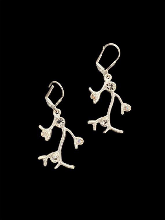 Ebb and Flow Earrings Coral - exclusive earrings coral North Sea matt silver plated with crystal colored stones