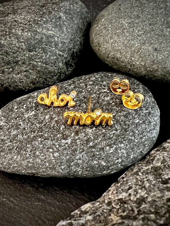Ebbe und Flut ear studs ahoi & moin 22 K matt gold-plated - earrings matt gold-plated by ebbe und flut®