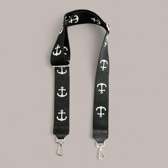 Ebb and Flow Bag Strap Anchor Black Cream White - Strap 50 mm Shoulder Strap Anchor Cream by ebbe und flut®