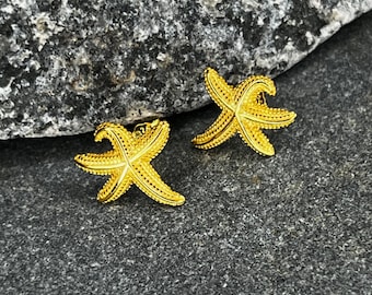 Ebb and flow stud earrings starfish 18K gold-plated sterling silver - earrings starfish gold, ebb and flow®