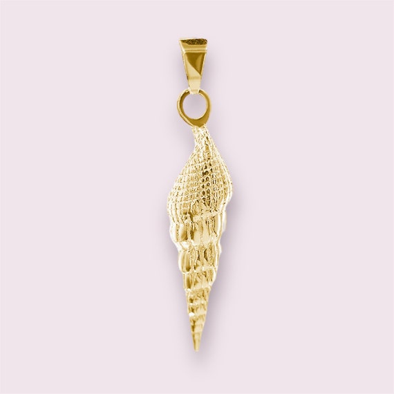 Pendant ringed shell 18K gold-plated sterling silver - shell pendant necklace made of 925 sterling silver 18 K gold-plated, ebb and flow