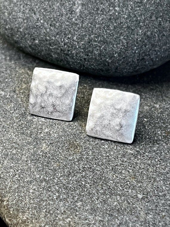 Ebbe und Flut ear studs North Sea silver square - matt silver plated - earrings from ebbe und flut®