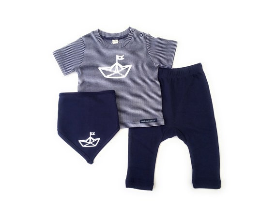 Ebb and flow maritime baby set paper boat ebb and flow baby set, baby gift for birth, ebb and flow®