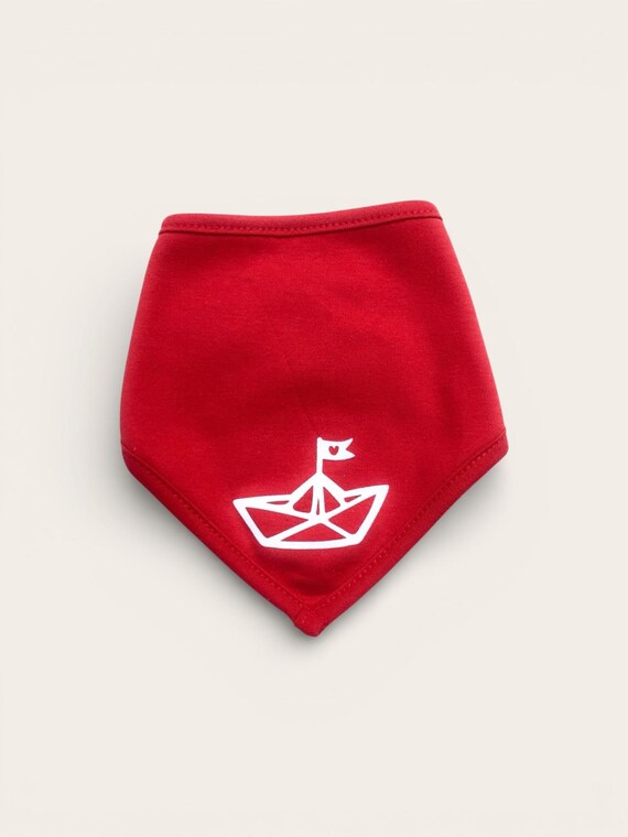 Ebb and Flow Baby Scarf Paper Boat Red - Fair Trade & Organic - Baby Gift for Birth, ebbe und flut®