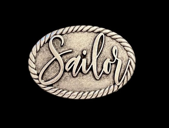 Ebb and Flow Belt Buckle Sailor - Maritime Belt Buckle Sailor for interchangeable belts with 4 cm width