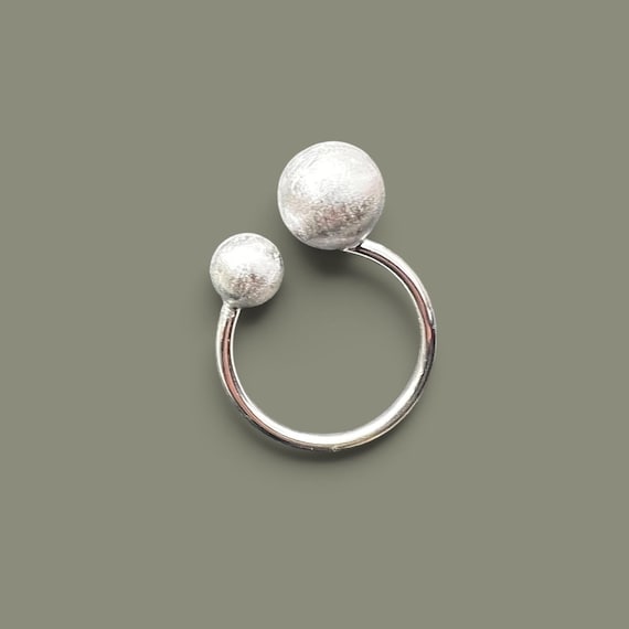 Silver ring with ball design - modern statement ring, silver designer ring, minimalist jewelry