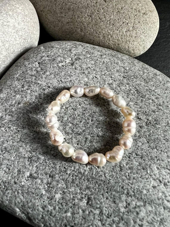 Ebb and Flow Ring Pearl - Pearl Ring stretchable Ring size 58 - ebbe und flut®