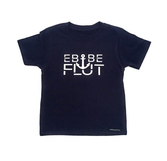Kids T-Shirt "Ebbe & Flut" - Dark Blue Shirt - Ebb and Flow with Anchor