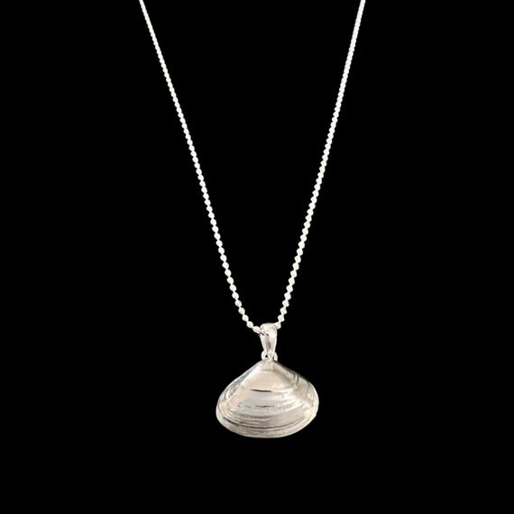 Ebb and Flow Necklace, Small Sand Shell, Silver - Maritime Shell Necklace made of 925 Sterling Silver, Nautical Jewelry