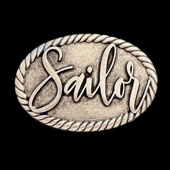 Ebb and Flow Belt Buckle Sailor - Maritime Belt Buckle Sailor for interchangeable belts with 4 cm width