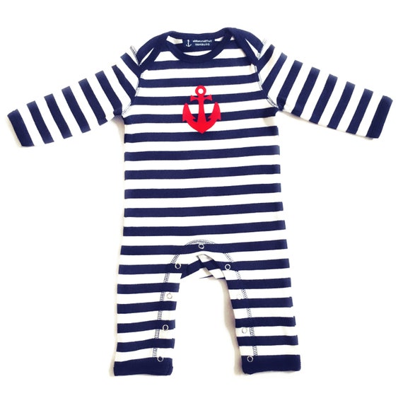 Ebb and flow baby romper anchor - Fair Trade & Organic - maritime baby gift for birth, baby romper anchor, ebbe und flut®