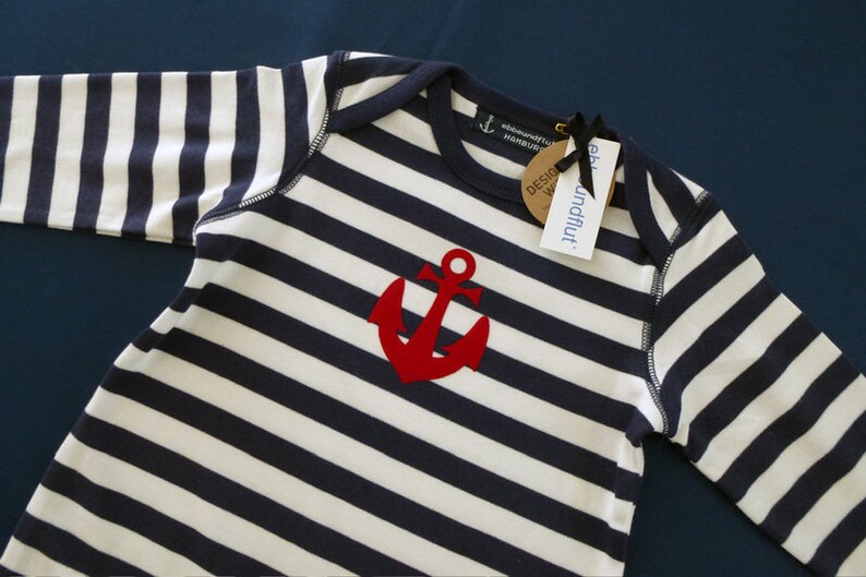 Ebb and flow maritime baby romper ancre Hambourg Commerce équitable & biologique Cadeaux de Hambourg, cadeau de naissance, flux et reflux® image 3