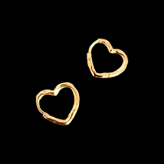 Enamel Copenhagen Hoops organic Heart Small, Ohrringe 925 Silber 18 K vergoldet, Hochzeitsschmuck, eleganter Brautschmuck, Statementschmuck