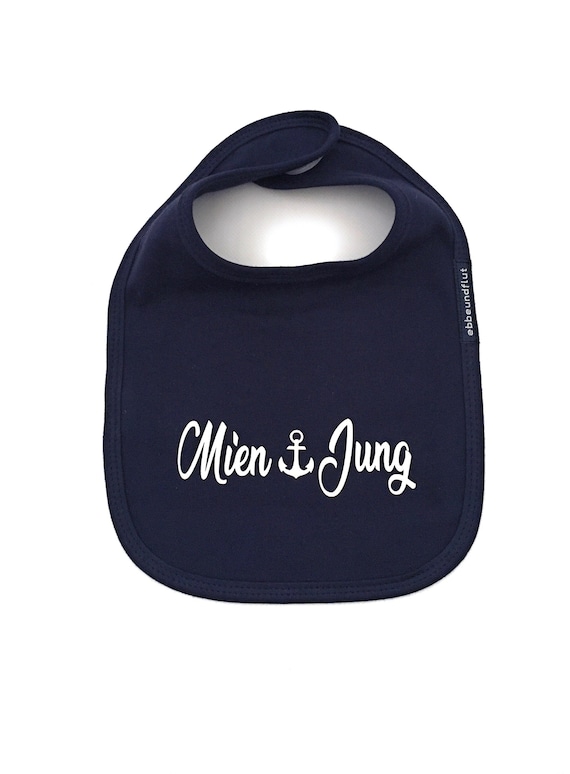 Ebb and Flow Baby Bib Mien Jung dark blue, Bib Anchor, Hamburger Jung, Baby Gift for Birth, ebbe und flut®
