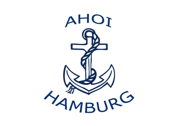 Ebb and flow postcard "Ahoi Hamburg" ebbe und flut® - postcard anchor, card Ahoi Hamburg anchor
