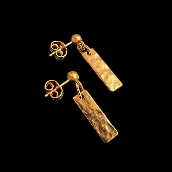 Ebb and Flow Hiddensee earrings - 22K matte gold-plated, hammered look, earrings by ebbe und flut®