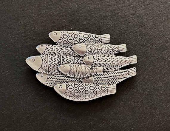 Belt buckle fish family - maritime belt buckle fish for interchangeable belts with 4 cm width ebb and flow