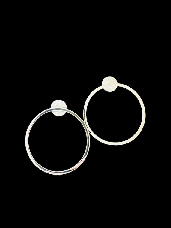 Ebb and Flow Stud Earrings, Silver, North Sea Tidal Circle, Large, Solid Silver