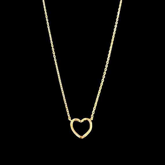 Enamel Copenhagen Halskette organic Heart, 925 Silber 18 K vergoldet, Hochzeitsschmuck, eleganter Brautschmuck