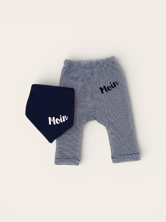 Ebb and Flow Maritime Baby Set Moin blue/white striped size 68 - Fair Trade & Organic - Baby Gift for Birth, Moin