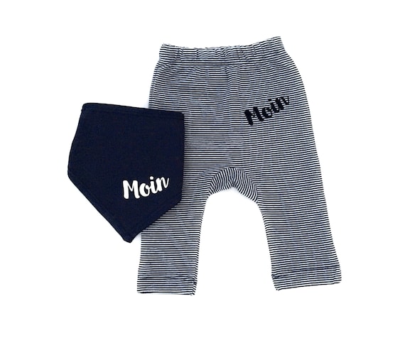 Ebb and Flow Maritime Baby Set Moin blue/white striped size 68 - Fair Trade & Organic - Gift for birth, Moin, ebbe und flut®