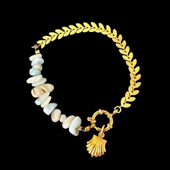 Ebb and flow bracelet summer feeling with stones Palma - Boho bracelet stainless steel stones