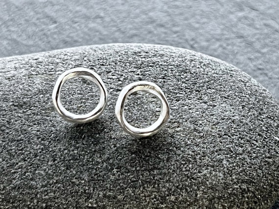 Ebb and Flow Stud Earrings Rings North Sea Silver Plated - Circular Earrings by ebbe und flut®