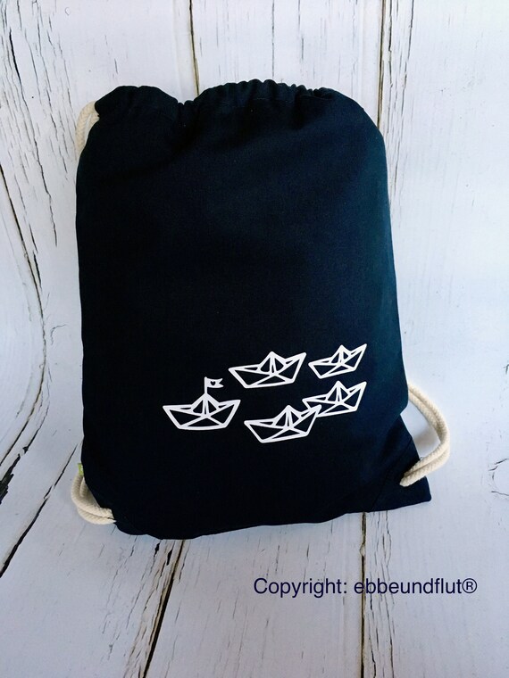 Turnbüdel Shuttle-Fair-Hamburg, Maritim, Ebb and Flow, ebbeundflut, sports bag, paper boat, paperboats, bag, backpack