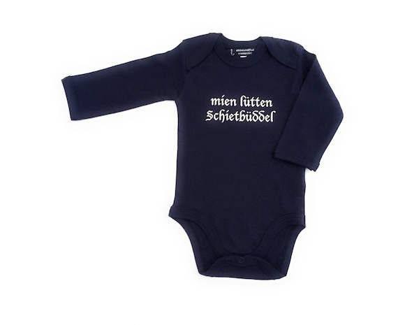 Ebbe und Flut baby body "mien lütten Schietbüddel" - the original - long-sleeved body Schietbüddel from ebbe und flut®