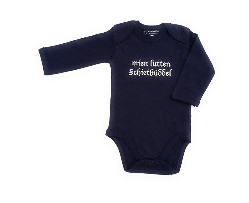 Ebbe und Flut baby body mien lütten Schietbüddel the original long-sleeved body Schietbüddel from ebbe und flut® image 1