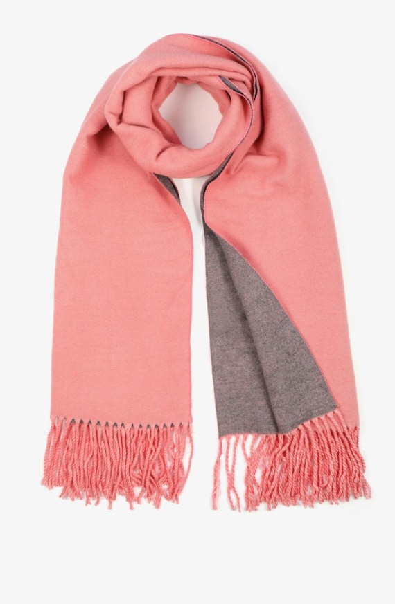 Ebb and flow reversible scarf coral - coral red grey