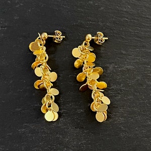 Ebb and flow ear studs Baltic Sea - 22 K gold plated