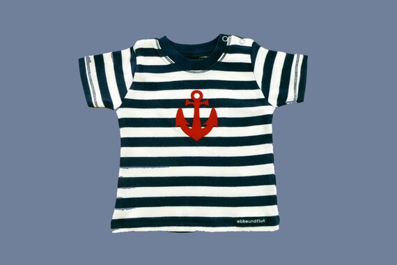 Maritimes Baby shirt anchor Hamburg-Fair trade-blue white, Hamburg gift, gift for birth, baby, baby gift, baby T-shirt anchor