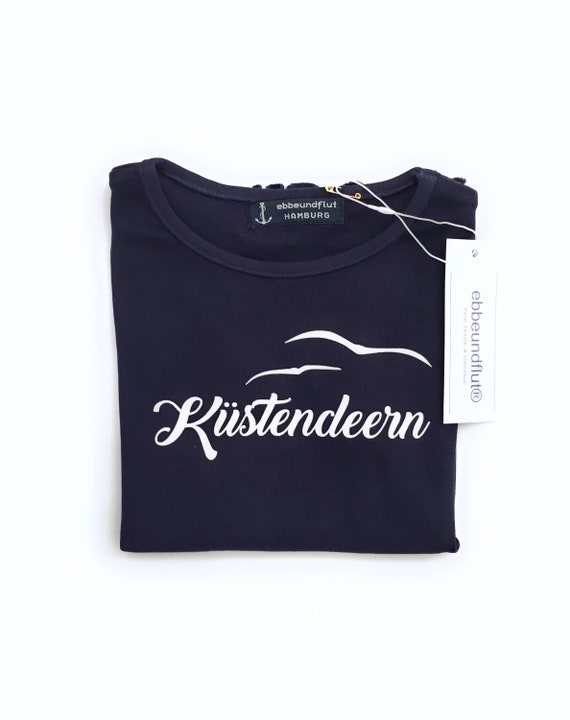 T-Shirt Coastal Deern - Dark Blue - Girl Shirt for Lütte Küstendeerns
