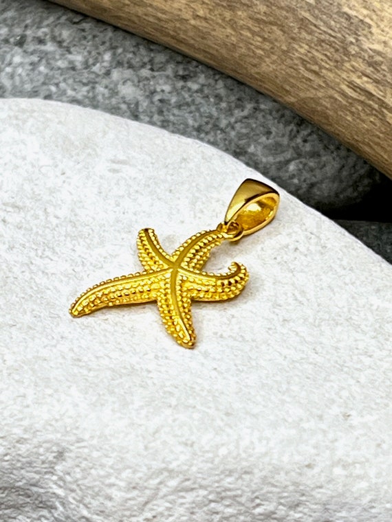 Ebb and flow pendant starfish gold small - pendant starfish size S 18k gold-plated 925 sterling silver