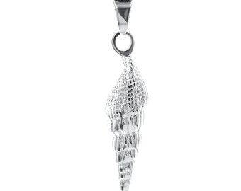 Pendant ringed shell silver - shell pendant necklace made of 925 sterling silver, ebb and flow