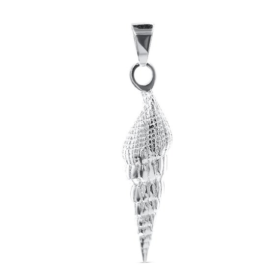 Pendant ringed shell silver - shell pendant necklace made of 925 sterling silver, ebb and flow