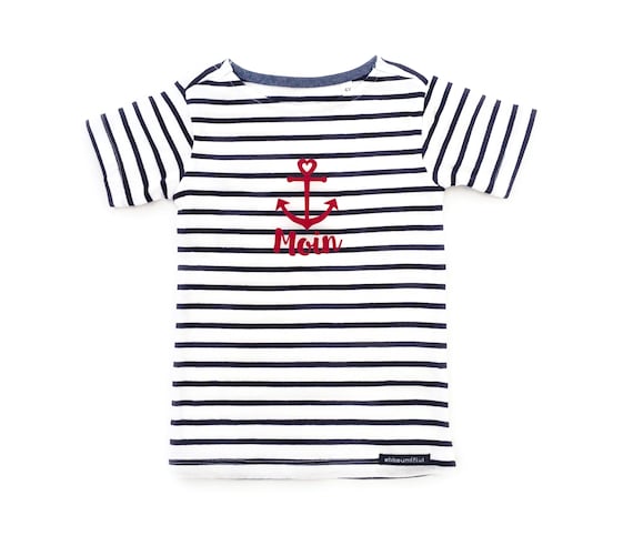 Ebb and flow shirt Moin anchor, striped shirt maritime anchor moin from ebbe und flut®